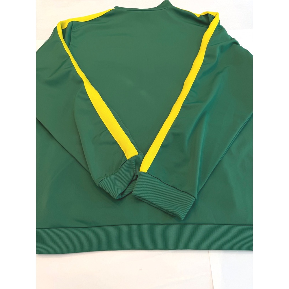 BoohooMAN OFCL Green Yellow Stripe Track Jacket Plus Size 4XL Full Zip Fleece - Picture 11 of 11